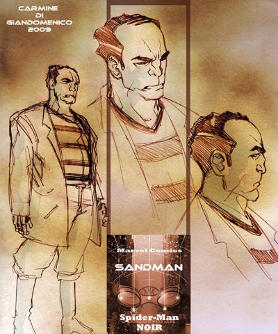 Studio Personaggi: Sandman<br>disegni di Carmine Di Giandomenico<br><i>(c) 2010 Panini Comics</i>