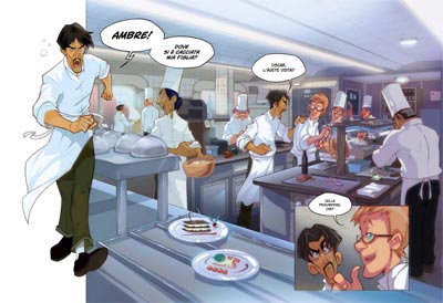 Volume 1 - Tavole 4/5<br>disegni di Balak & Rachel Zimra, colori di Andry & Florence Torta<br><i>(c) 2010 Bao Publishing</i>