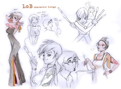 Studio Personaggi: Ambre "Pink"<br>disegni di Alessandro Barbucci<br><i>(c) 2010 Bao Publishing</i>