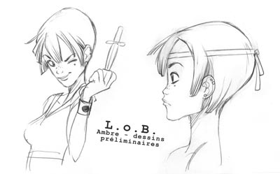 Studio Personaggi: Ambre<br>disegni di Alessandro Barbucci<br><i>(c) 2010 Bao Publishing</i>