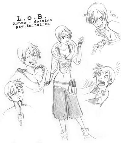 Studio Personaggi: Ambre<br>disegni di Alessandro Barbucci<br><i>(c) 2010 Bao Publishing</i>