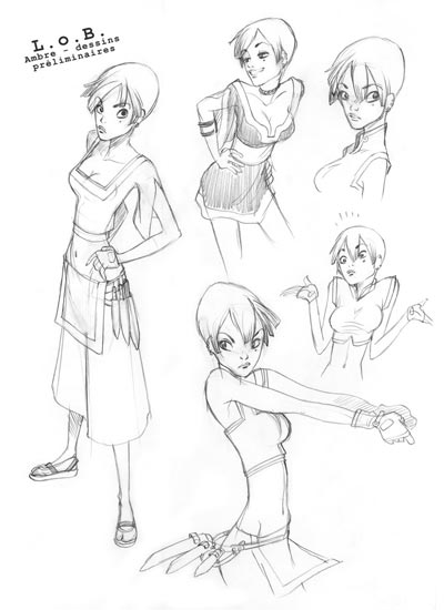 Studio Personaggi: Ambre<br>disegni di Alessandro Barbucci<br><i>(c) 2010 Bao Publishing</i>