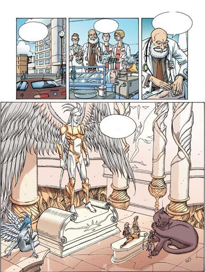 Tavola tratta da Il Mondo di Alef Tau<br>disegni di Marco Nizzoli, colori di Silvano Scolari e Pierre Matterne<br><i>(c) 2010 Comma22</i>