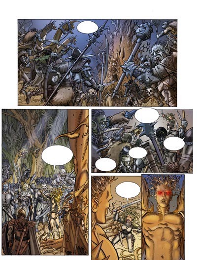 Tavola tratta da Il Mondo di Alef Tau<br>disegni di Marco Nizzoli, colori di Silvano Scolari e Pierre Matterne<br><i>(c) 2010 Comma22</i>