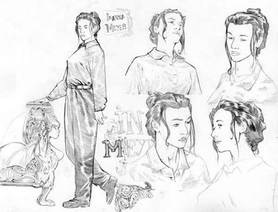 Studio Personaggi: Inanna Meyer<br>disegni di Gianluca Pagliarani<br><i>(c) 2010 Edizioni BD</i>