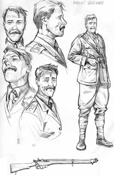 Studio Personaggi: Robert Watcham<br>disegni di Gianluca Pagliarani<br><i>(c) 2010 Edizioni BD</i>