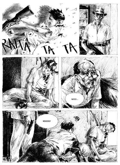 Senza Sangue - Tavola 45<br>disegni di Francesco Ripoli<br><i>(c) 2010 Edizioni BD</i>