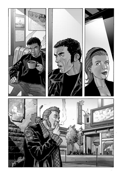 L'esecutore - Tavola 18<br>disegni di Andrea Mutti<br><i>(c) 2010 Panini Comics</i>