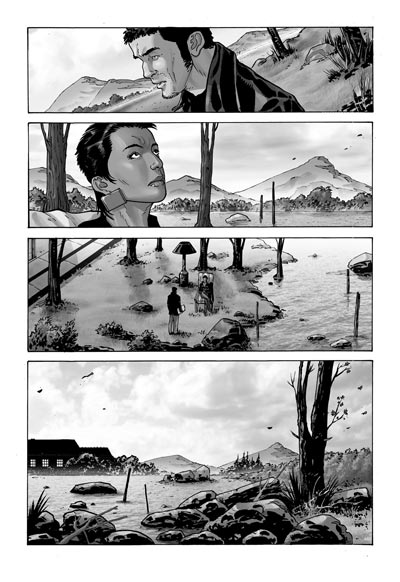 L'esecutore - Tavola 35<br>disegni di Andrea Mutti<br><i>(c) 2010 Panini Comics</i>