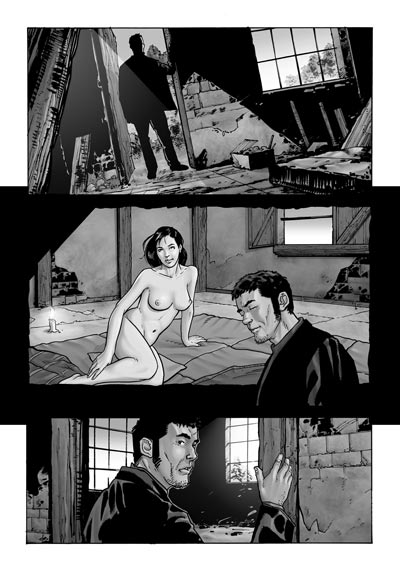 L'esecutore - Tavola 48<br>disegni di Andrea Mutti<br><i>(c) 2010 Panini Comics</i>