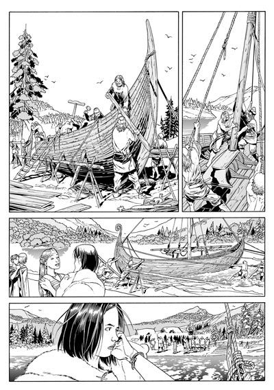 Costruzione del drakkar<br>disegni di Luca Enoch<br><i>(c) 2010 Sergio Bonelli Editore</i>