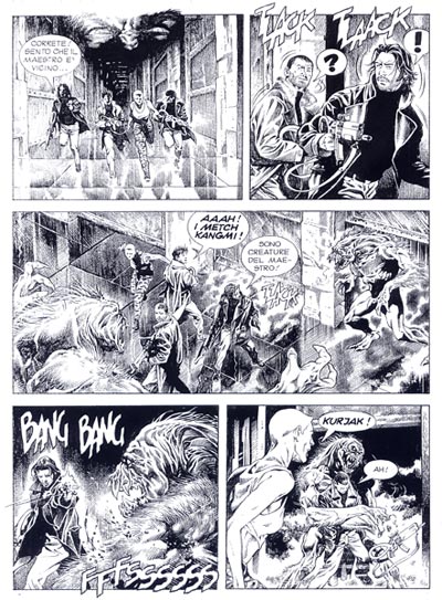 Tavola tratta dal numero 129 Tavola tratta dal numero 129<br>disegni di Alessandro Bocci<br><i>(c) 2010 Sergio Bonelli Editore</i>
