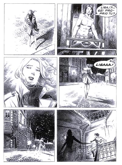 Tavola tratta dal numero 130 Tavola tratta dal numero 130<br>disegni di Alessio Fortunato<br><i>(c) 2010 Sergio Bonelli Editore</i>