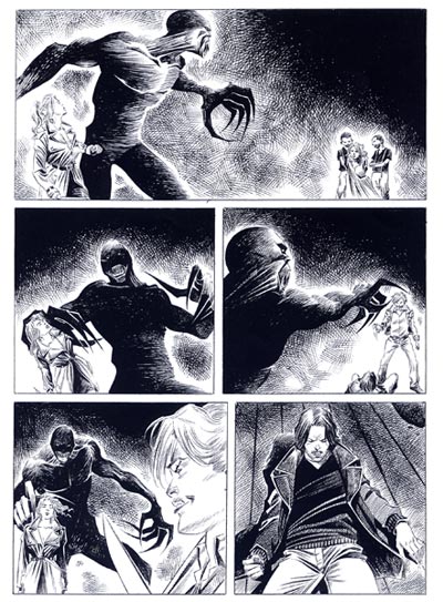 Tavola tratta dal numero 130 Tavola tratta dal numero 130<br>disegni di Alessio Fortunato<br><i>(c) 2010 Sergio Bonelli Editore</i>