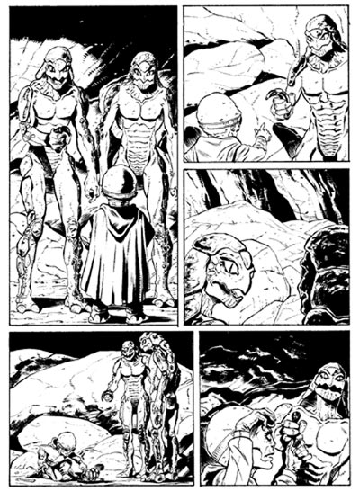 Tavola tratta da Asteroide Argo numero 4<br>matite di Andrea Bormida, chine di Silvia Corbetta<br><i>(c) 2010 Sergio Bonelli Editore</i>