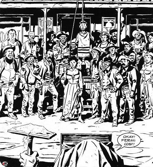 Cartolina dal Texas<br>disegni di Ramella-Barbati-Biglia, Magico Vento n.123<br><i>(c) 2009 Sergio Bonelli Editore</i>