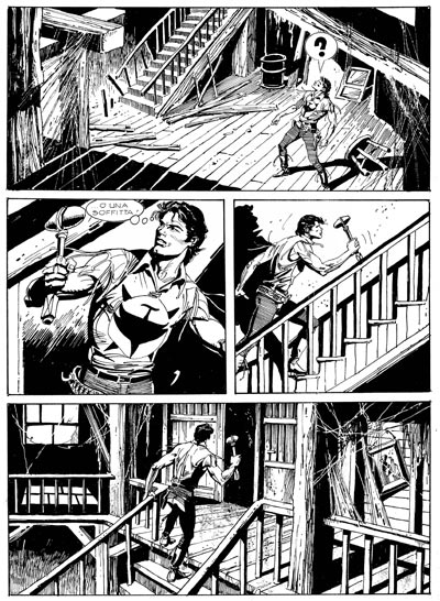 Tavola tratta dagli albi numero 547/548<br>disegni di Alessandro Chiarolla<br><i>(c) 2010 Sergio Bonelli Editore</i>