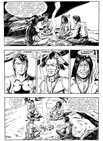 Tavola tratta dal numero 551<br>disegni di Gallieno Ferri<br><i>(c) 2010 Sergio Bonelli Editore</i>