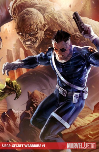 Cover Siege Secret Warriors<br>disegni di Marko Djurdjevic<br><i>(c) 2010 Marvel Comics</i>