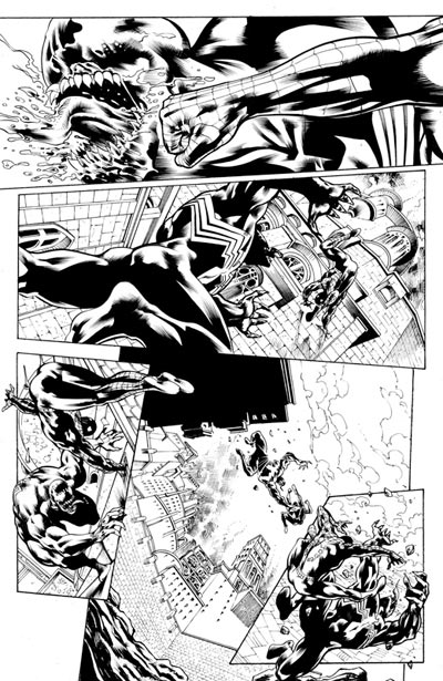 Tavola tratta da Siege: Spider-Man - chine<br>disegni di Marco Santucci<br><i>(c) 2010 Panini Comics</i>