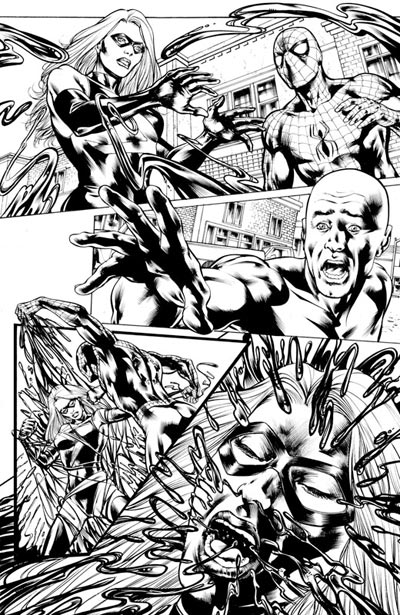 Tavola tratta da Siege: Spider-Man - chine<br>disegni di Marco Santucci<br><i>(c) 2010 Panini Comics</i>