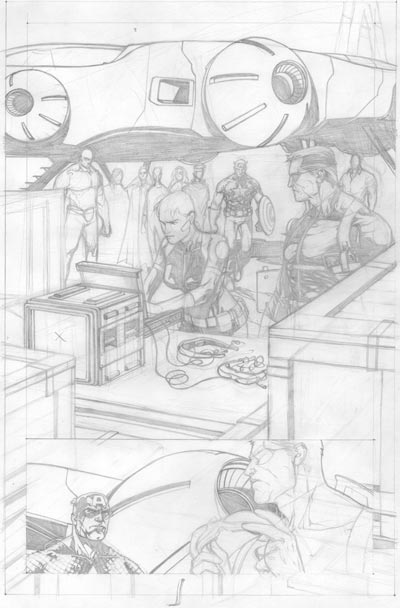 Tavola tratta da Siege: Secret Warriors - matite<br>disegni di Alessandro Vitti<br><i>(c) 2010 Panini Comics</i>