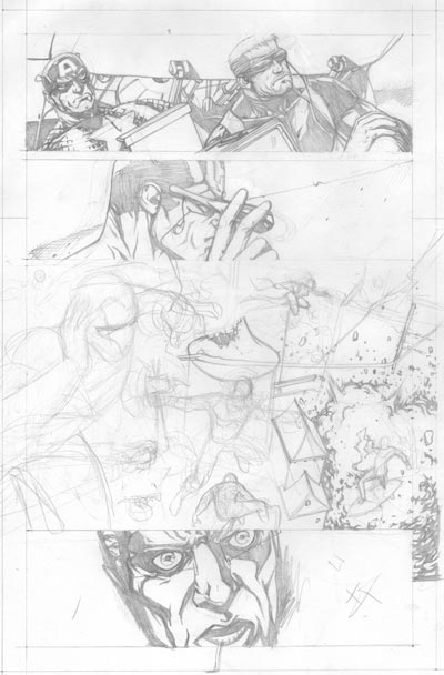 Tavola tratta da Siege: Secret Warriors - matite<br>disegni di Alessandro Vitti<br><i>(c) 2010 Panini Comics</i>