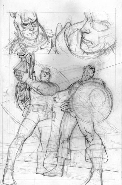 Tavola tratta da Siege: Secret Warriors - matite<br>disegni di Alessandro Vitti<br><i>(c) 2010 Panini Comics</i>