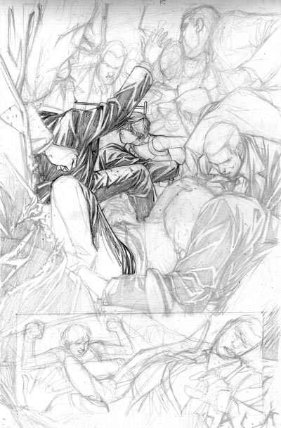 Tavola tratta da Siege: Secret Warriors - matite<br>disegni di Alessandro Vitti<br><i>(c) 2010 Panini Comics</i>