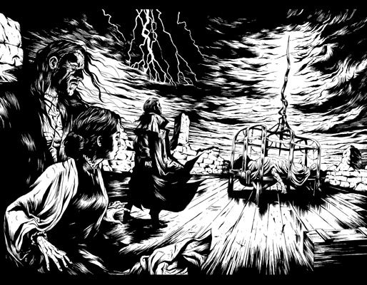 Tavola tratta da Frankenstein's Womb<br>disegni di Marek Oleksicki<br><i>(c) 2010 Edizioni BD</i>
