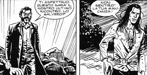 Faccia a faccia Faccia a faccia<br>disegni di Giuseppe Barbati e Cristiano Spadoni, Magico Vento n.122<br><i>(c) 2009 Sergio Bonelli Editore</i>