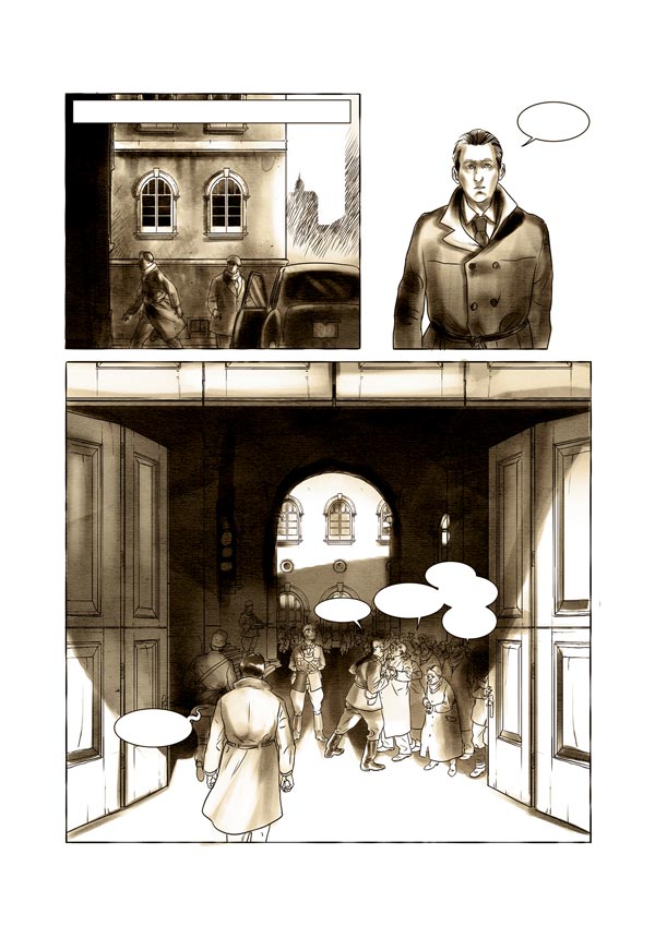 Giorgio Perlasca. Un uomo comune - Tavola 43<br>disegni di Ennio Bufi, colori di Mirka Andolfo<br><i>(c) 2011 ReNoir</i>
