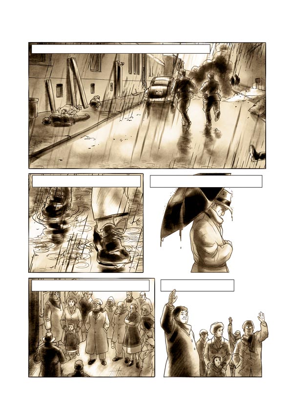 Giorgio Perlasca. Un uomo comune - Tavola 75<br>disegni di Ennio Bufi, colori di Mirka Andolfo<br><i>(c) 2011 ReNoir</i>