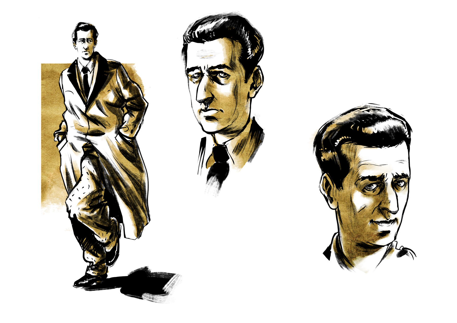 Studi Personaggio Giorgio Perlasca Giovane<br>disegni di Ennio Bufi<br><i>(c) 2011 ReNoir</i>