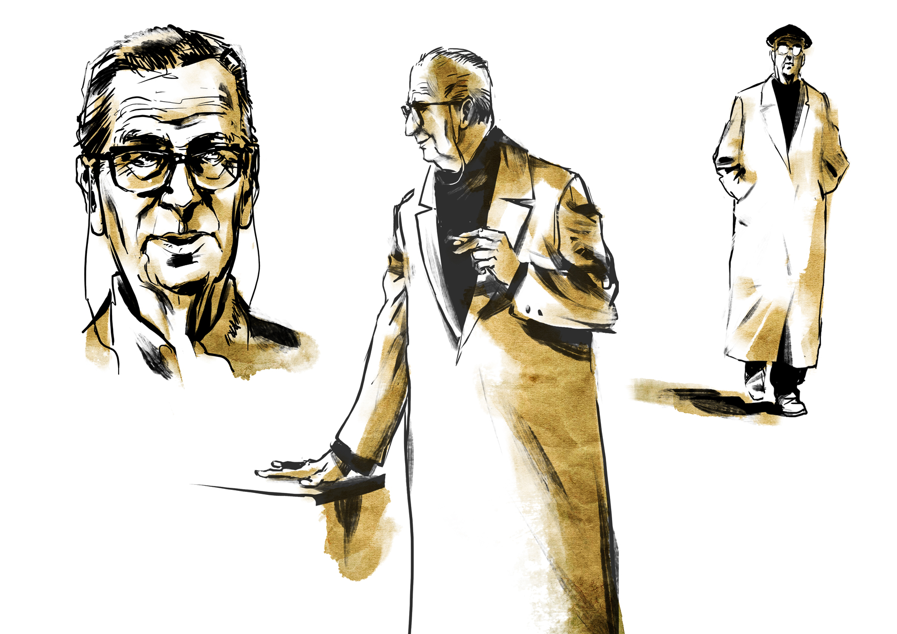 Studio Personaggio Giorgio Perlasca Anziano <br>disegni di Ennio Bufi<br><i>(c) 2011 ReNoir</i>