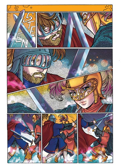 Tavola tratta da Vampire's Tears numero 1<br>disegni di Michela Cacciatore ed Elena Mirulla, colori Marina Iovine<br><i>(c) 2011 Salvatore Taormina</i>