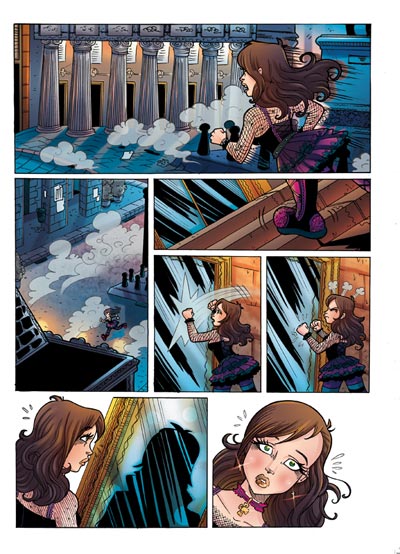 Tavola tratta da Vampire's Tears numero 1<br>disegni di Michela Cacciatore ed Elena Mirulla, colori Marina Iovine<br><i>(c) 2011 Salvatore Taormina</i>