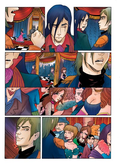 Tavola tratta da Vampire's Tears numero 1<br>disegni di Michela Cacciatore ed Elena Mirulla, colori Marina Iovine<br><i>(c) 2011 Salvatore Taormina</i>