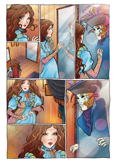 Tavola tratta da Vampire's Tears numero 1<br>disegni di Michela Cacciatore ed Elena Mirulla, colori Marina Iovine<br><i>(c) 2011 Salvatore Taormina</i>