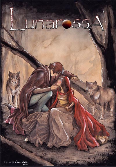 Lunarossa cartonato numero 1<br>disegni e colori di Michela Cacciatore<br><i>(c) 2011 Salvatore Taormina</i>