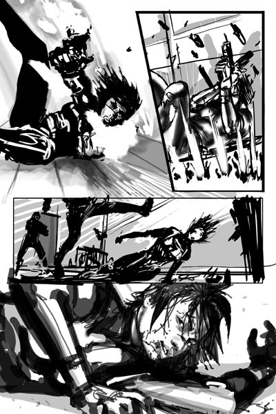 Layout tavola tratta da Wolverine: Sex + Violence<br>disegni di Gabriele Dell'Otto<br><i>(c) TM & © 2011 MARVEL Edizione italiana: Panini S.p.A.</i>