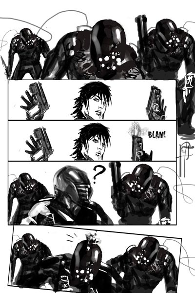 Layout tavola tratta da Wolverine: Sex + Violence<br>disegni di Gabriele Dell'Otto<br><i>(c) TM & © 2011 MARVEL Edizione italiana: Panini S.p.A.</i>