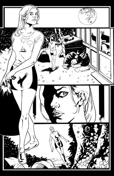 Tavola tratta da True Blood: Dal tramonto all’alba - versione non utilizzata<br>disegni di David Messina, chine di Gaetano Carlucci & David Messina<br><i>(c) 2011 Panini Comics</i>