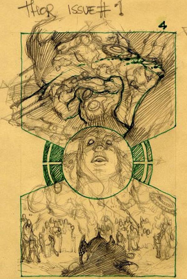 Layout tavola tratta da Thor: per Asgard<br>disegni di Simone Bianchi<br><i>(c) TM & © 2011 MARVEL Edizione italiana: Panini S.p.A.</i>