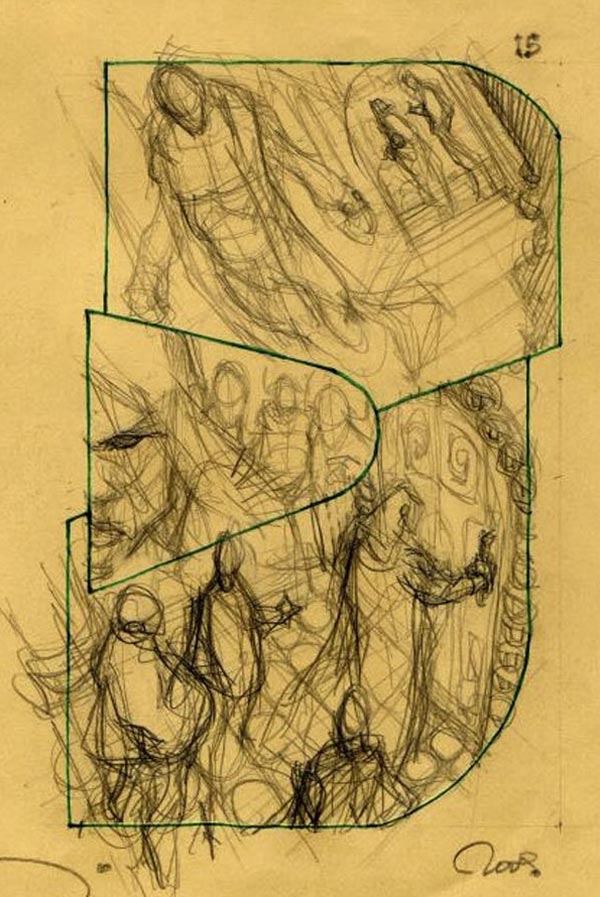Layout tavola tratta da Thor: per Asgard<br>disegni di Simone Bianchi<br><i>(c) TM & © 2011 MARVEL Edizione italiana: Panini S.p.A.</i>