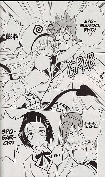 Il triangolo no!! Il triangolo no!!<br>Lala, Yuki, Haruna ed il classico equivoco (Senso di lettura giapponese)<br><i>(c) 2010 Star Comics</i>