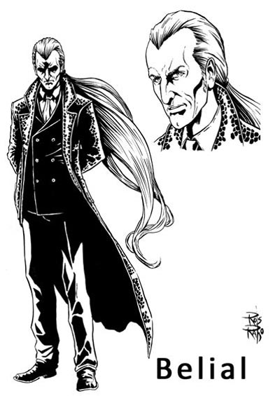 Studio Personaggi: Belial<br>disegni di Rosario Raho<br><i>(c) 2011 Giuseppe Di Bernardo & Edizioni Star Comics</i>