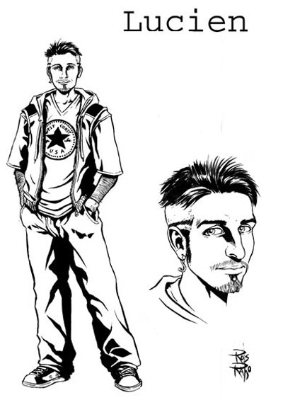 Studio Personaggi: Lucien<br>disegni di Rosario Raho<br><i>(c) 2011 Giuseppe Di Bernardo & Edizioni Star Comics</i>