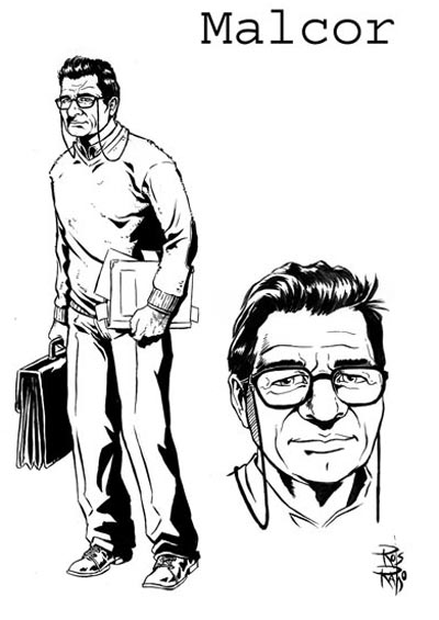 Studio Personaggi: Malcor<br>disegni di Rosario Raho<br><i>(c) 2011 Giuseppe Di Bernardo & Edizioni Star Comics</i>