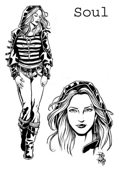 Studio Personaggi: Soul<br>disegni di Rosario Raho<br><i>(c) 2011 Giuseppe Di Bernardo & Edizioni Star Comics</i>